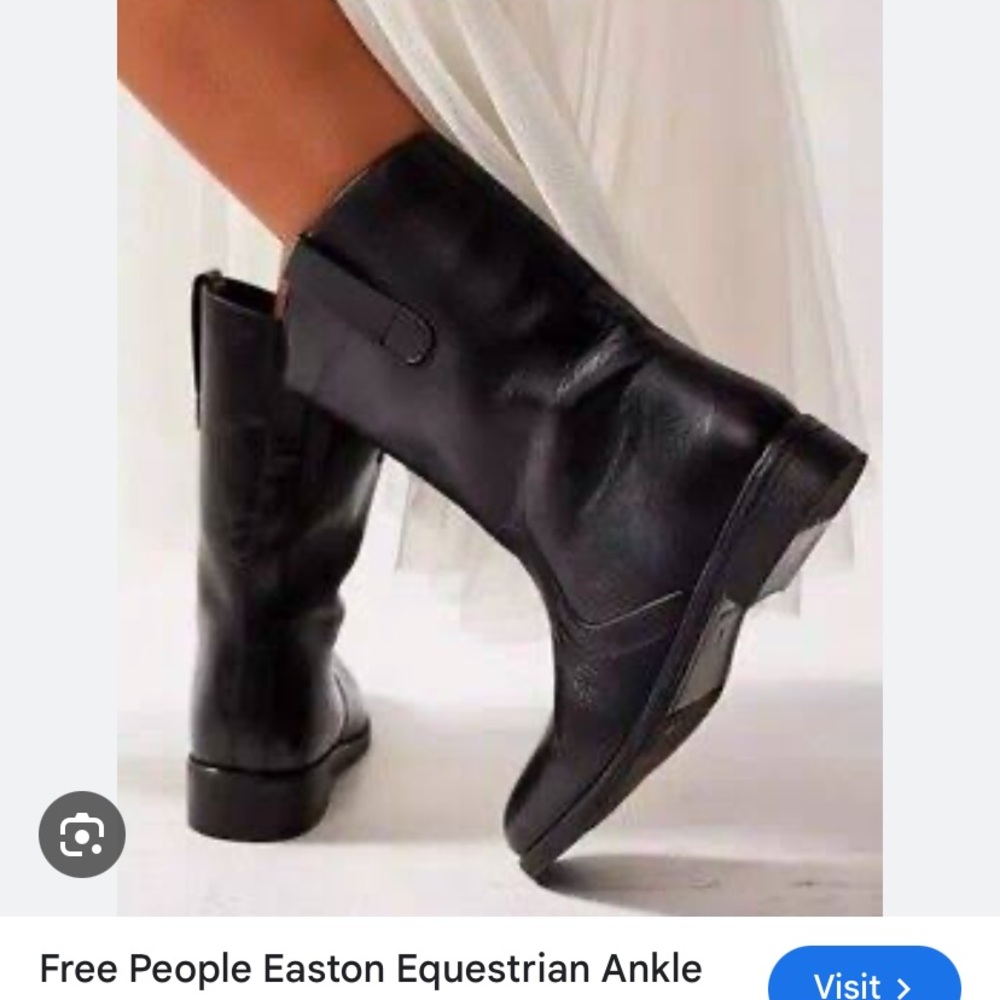 Free People Black Leather Easton Equestrian Boot